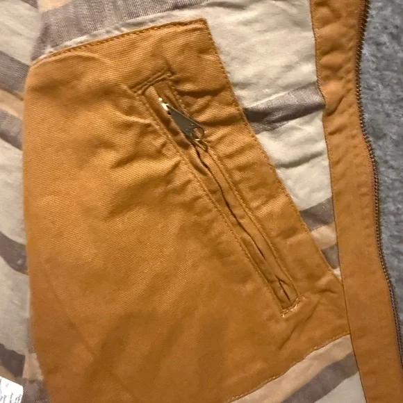 Carhartt Canvas Duck Crawford Detroit Jacket Women XL brown corduroy collar barn - Picture 11 of 15